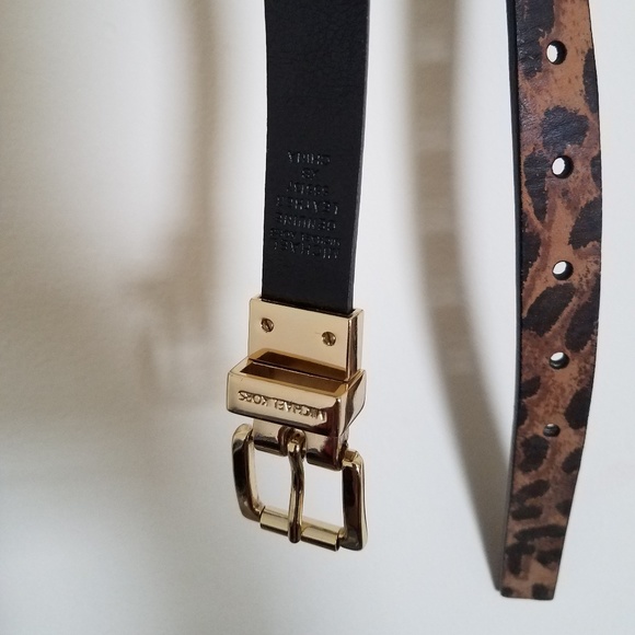 Micheal Kors 2-in-1 leather belt XS Black-Leopard - Picture 3 of 6